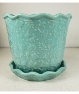 The Pioneer Woman Embossed Daisy Teal Planter 6 inch,Garden&amp;Outdoor Livi... - £16.85 GBP
