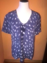 NWOT Equipment 100% Silk Periwinkle Blue White Abstract  Print SZ S/P Ca... - £35.03 GBP