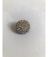 Round Brooch in Silver Tone Metal with Rhinestones - €5,02 EUR