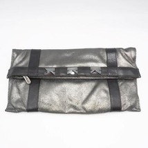 Botkier Black Gray Leather Clutch Handbag - £71.99 GBP