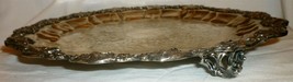 ANTIQUE BARBOUR COMPANY BSCEP NS SILVERPLATED FOOTED GRAPEVINE ROUND TRAY - $102.00