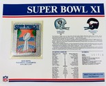 Super Bowl XI Card - Patch &amp; Stats NFL Raiders VS Vikings - 1977 Rose Bo... - $19.79