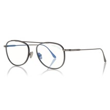 TOM FORD FT5691-B 012 Shiny Dark Ruthenium With Blue 52mm Eyeglasses New Auth... - £97.48 GBP