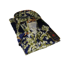 Men Oscar Banks Turkey Shirt Satin Entertainer Performer 6335-04 navy Floral image 3