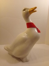 RARE Vintage Large Hand painted White Ceramic Duck/ Goose Standing Up Figurine - £41.15 GBP