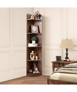 5-Tier Corner Bookshelf - 63&quot; Tall Modern Free-Standing Corner Bookcase ... - £93.56 GBP