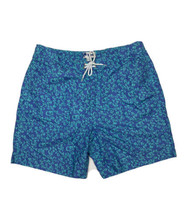 Trunks Men Size XL (36x7) Blue Floral Swim Trunks Mesh Lining Elastic Wa... - £5.64 GBP