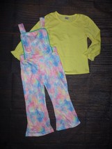 NEW Boutique Tie Dye Overalls Romper Jumpsuit Girls Outfit Set - £8.80 GBP