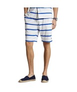 Polo Ralph Lauren Shorts Men&#39;s Medium White-Blue 7.5&quot; Striped Terry Draw... - $1,362.64 MXN