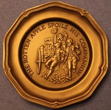 Franklin Mint~The Rotten Apple Spoils His Companion~Solid Pewter Mini Plate~Fr/S - $14.51