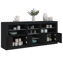 Sideboard with LED Lights Black 162x37x67 cm - £119.14 GBP