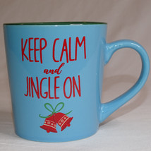 Keep Calm &amp; Jingle On Christmas Coffee Mug Holiday Tea Cup Gibson Home Brand Big - £3.05 GBP