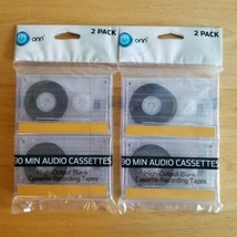 ONN 90 Min Audio Cassettes High Output Blank Recording Tapes NEW 2 Packs 4 Total - $14.95