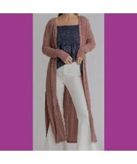 New UMGEE S 4 6 8 Mauve Open Front Knit Long Stretch Layering Duster Car... - $23.76