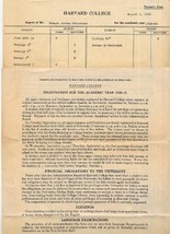 1929 Harvard College Parent&#39;s Copy Grades &amp; 1930 Registration Form Cambridge  - £33.23 GBP