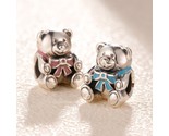 925 Sterling Silver Pink Baby Girl Teddy Bear /  Blue Baby Boy Teddy Bea... - $17.60