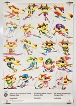 Olympic Games Sarajevo Vintage Poster Mascot Winter Sports 1984 - £64.72 GBP