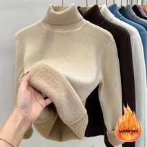 Lady Turtleneck Top Soft Sweater Plain Basic Bottoming Knitwear Solid Shirt - $31.99+