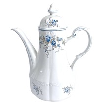 J&amp;G Meakin Sterling Dellwood 5 Cup Coffee Pot English Ironstone Blue Floral 8&quot; - £39.14 GBP