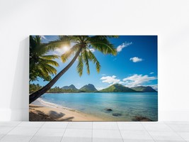 Beach Print, Ocean Landscapes Canvas Wall Art, Palm Trees on the Beach, ... - £19.61 GBP+