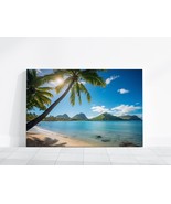 Beach Print, Ocean Landscapes Canvas Wall Art, Palm Trees on the Beach, ... - £19.46 GBP+