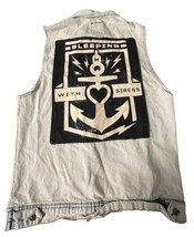 Sleeping With Sirens Embroidered Jean Jacket No Sleeves Size Men’s Large - £44.94 GBP
