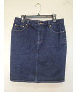 RALPH LAUREN Jeans Co Womens 12 Knee Length Denim Skirt Dark Wash  LRL - $39.03 CAD