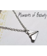 Paper Airplane Necklace Antique Silver Tone Origami Long Jewelry 23&quot; - $8.99