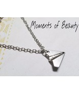 Paper Airplane Necklace Antique Silver Tone Origami Long Jewelry 23&quot; - £7.03 GBP