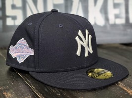 New Era 59Fifty Yankees Pink Navy Blue 1996 World Series Fitted Hat Men 7 3/4 - £36.74 GBP
