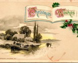 Vtg Postcard 1910 John Winsch Christmas Wishes Gilded Embossed - £6.01 GBP