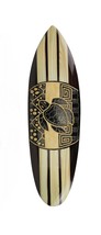 Scratch &amp; Dent Hand Carved Wood Surfboard Sea Turtle Wall Hanging Art - £27.25 GBP