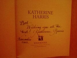 Center Of The Storm By Katherine Harris Signed hardback book - $69.25