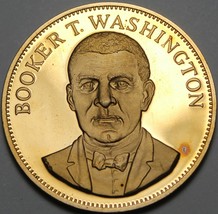 Booker T. Washington~Educator Franklin Mint Bronze Proof Medallion 1970~Free Shi - £10.23 GBP