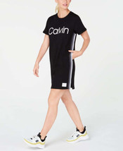 Calvin Klein Womens Activewear Logo Ombre Stripe Sneaker Dress White Size Small - £37.04 GBP