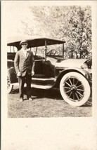 RPPC Antique Automobile Gentleman Posing with Nice Car c1910 Postcard U20 - £13.65 GBP