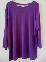 SIZE ME UP Purple Slinky Travel Knit Tunic Top XL L - £11.96 GBP