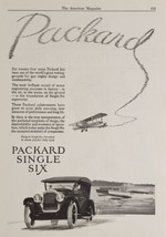 1924 Print Ad Packard Single Six Car,Speed Boats &amp; Bi-Plane in Flight - $26.98