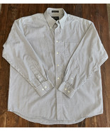 Eddie Bauer Dress Shirt Mens TL Large Tall Gray Blue Wrinkle Free Button... - $300.79 MXN