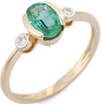 14K Yellow Gold Emerald Ring - £470.02 GBP