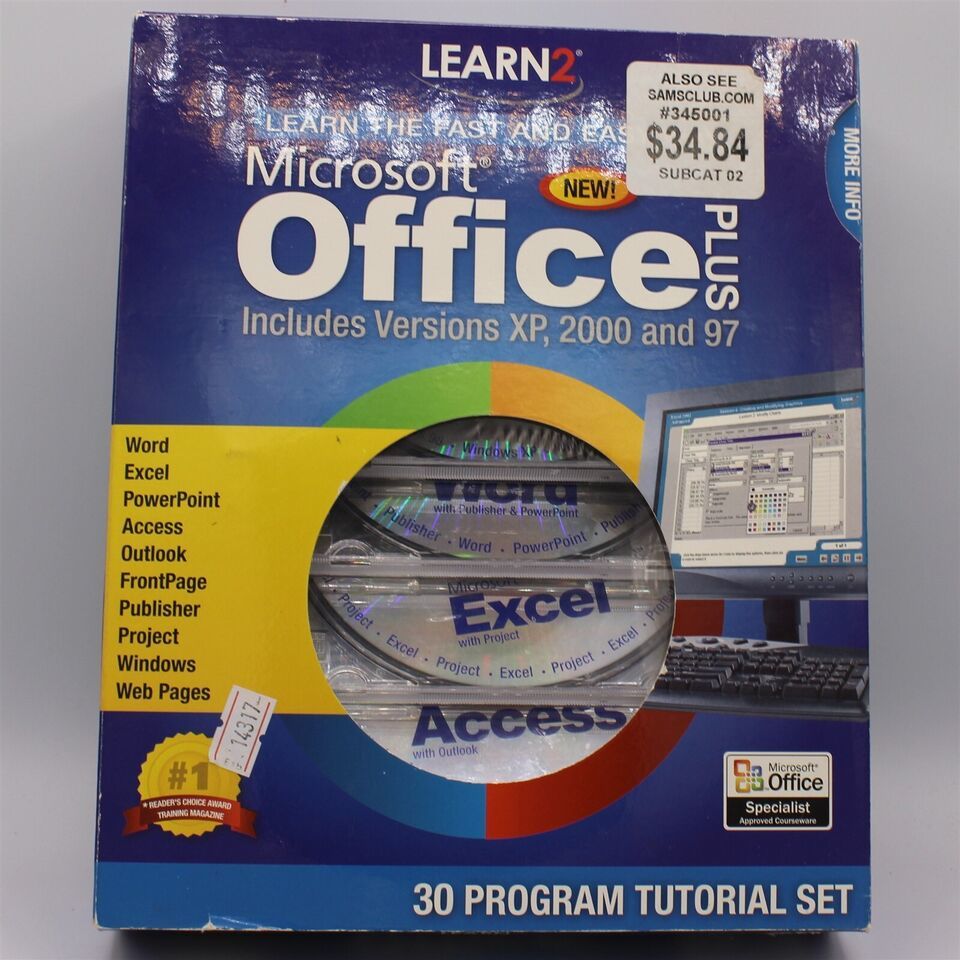 Learn 2 - Microsoft Office Plus - Includes Versions XP, 2000 and 97 - New Sealed - £23.08 GBP