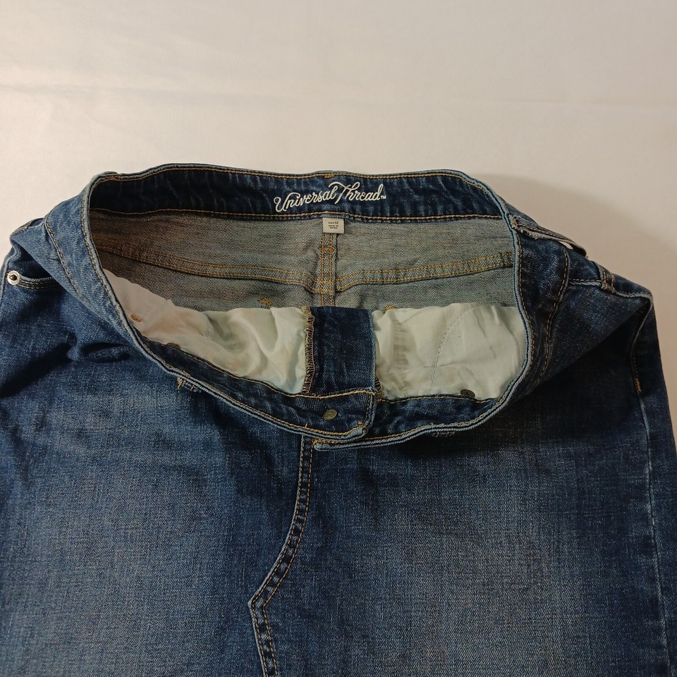 Universal Thread Women's Blue Denim Cotton Blend 1/4 Front Zip Skirt Size 14/32 Item image 10