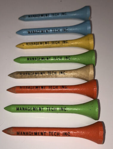 Management Tech Inc. Vintage Promo Multi-Color Golf Tee’s Lot Of 8 - $4.87