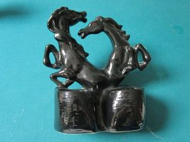 Wild Horses Ceramic Black Pottery Planter 10 X 8 * - $104.85