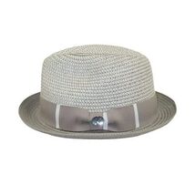 Men's Bently Soft Fedora Briad Straw Hat Stingy Brim Gino Gi217 Silver Gray image 2