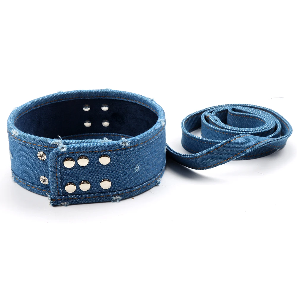 Sporting New Blue Denim Home Collar Harness With Long Leash Toys For Women Matur - £23.90 GBP