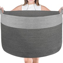 Storage Baskets, Cotton Rope Basket, 22 X 14 Extra Large Blanket Basket Living R - £33.32 GBP