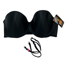 Maidenform Bra Womens 38D Black Strapless Extra Coverage Convertible Und... - $15.79