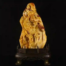 Chinese Natural Shoushan Stone Statue - Phoenix &amp; Peony - £435.85 GBP