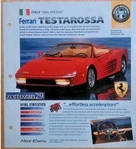 1984-PRESENT Ferrari Testarossa &quot;Dream Machines&quot; Brochure Imp Card -US-EXCELLENT - £9.63 GBP